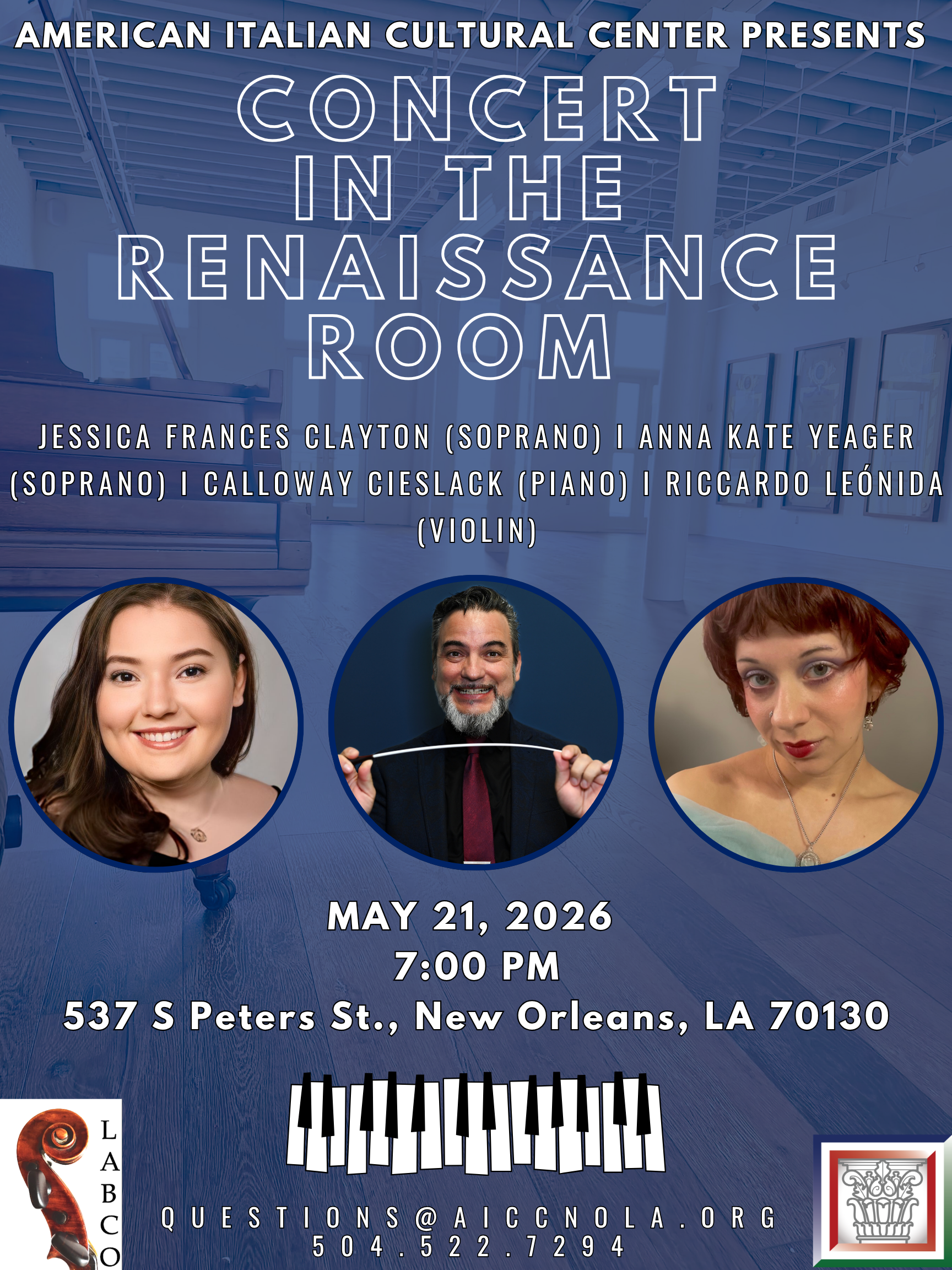 Special Concert in the Renaissance Room poster