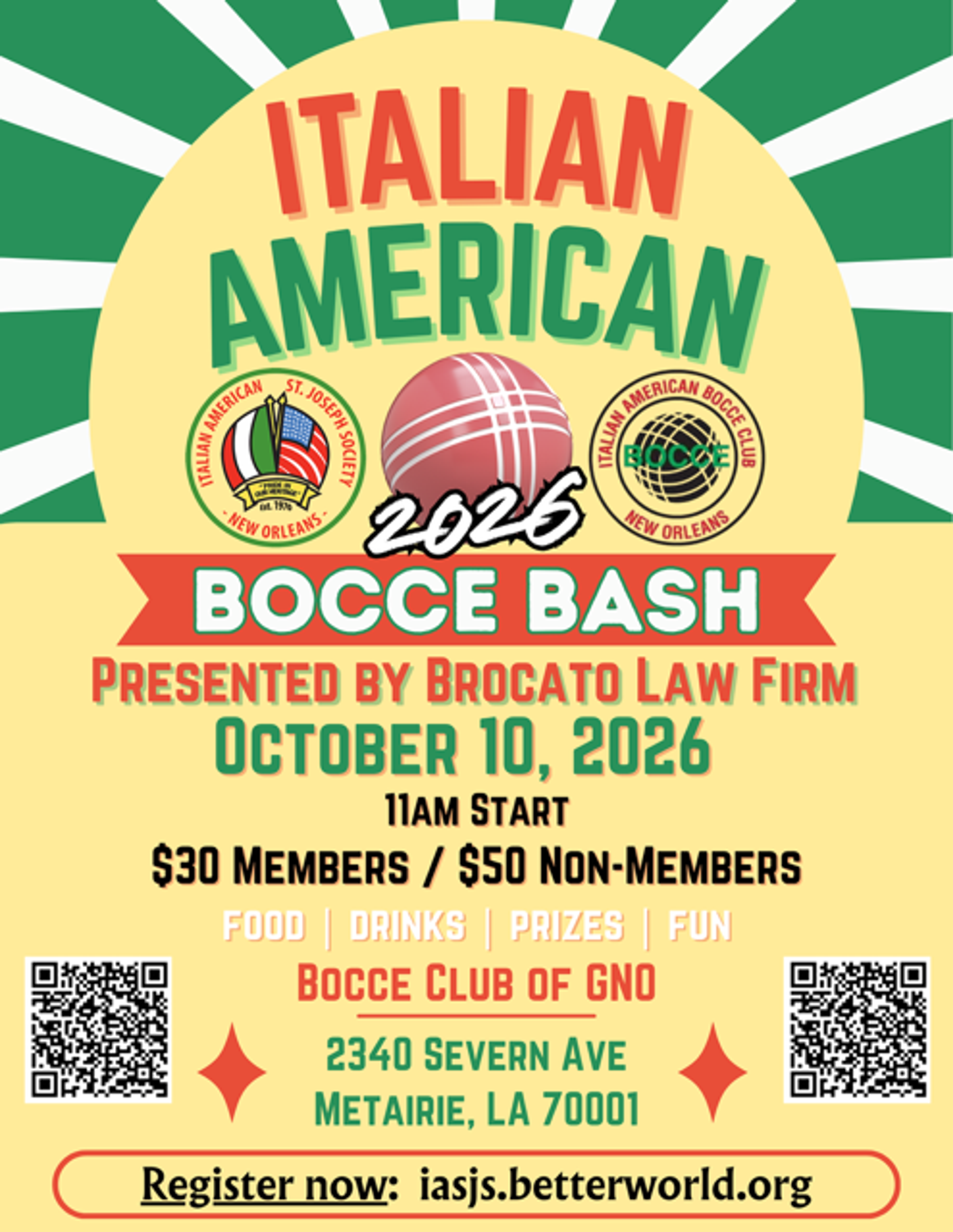 Bocce Bash 2026 poster