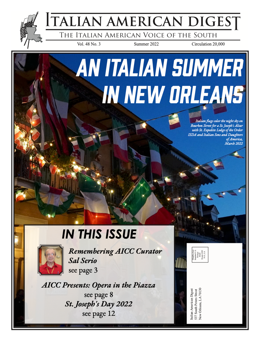 Italian American Digest Issue An Italian Summer in New Orleans