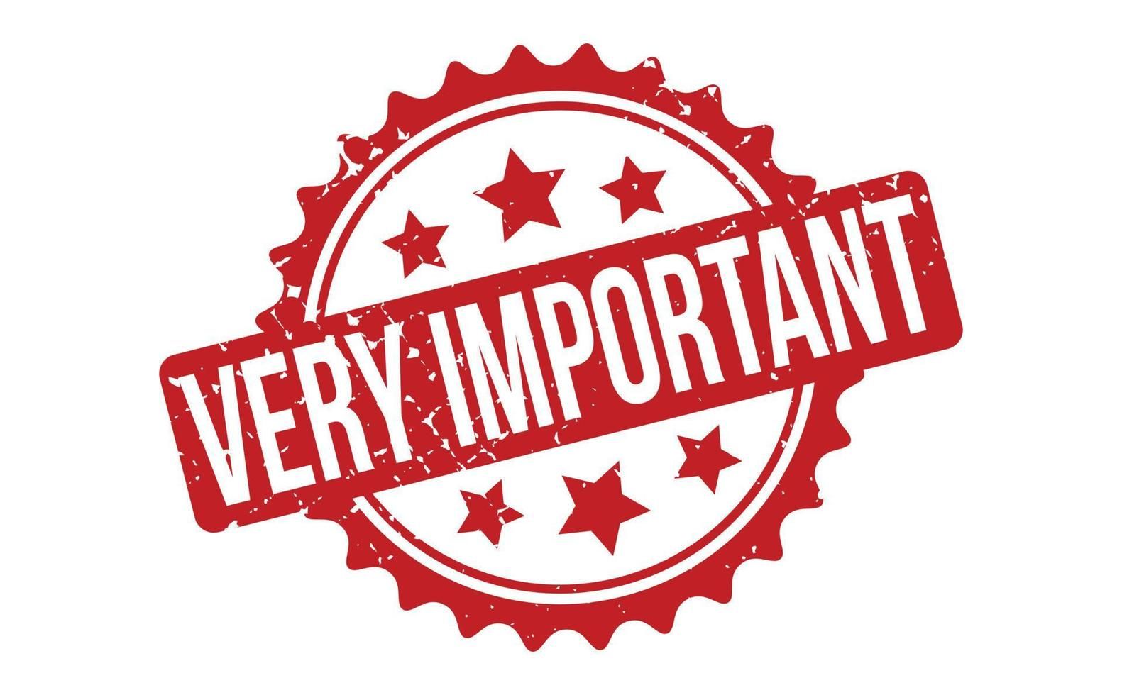 a red stamp with the words `` very important '' written inside of it .