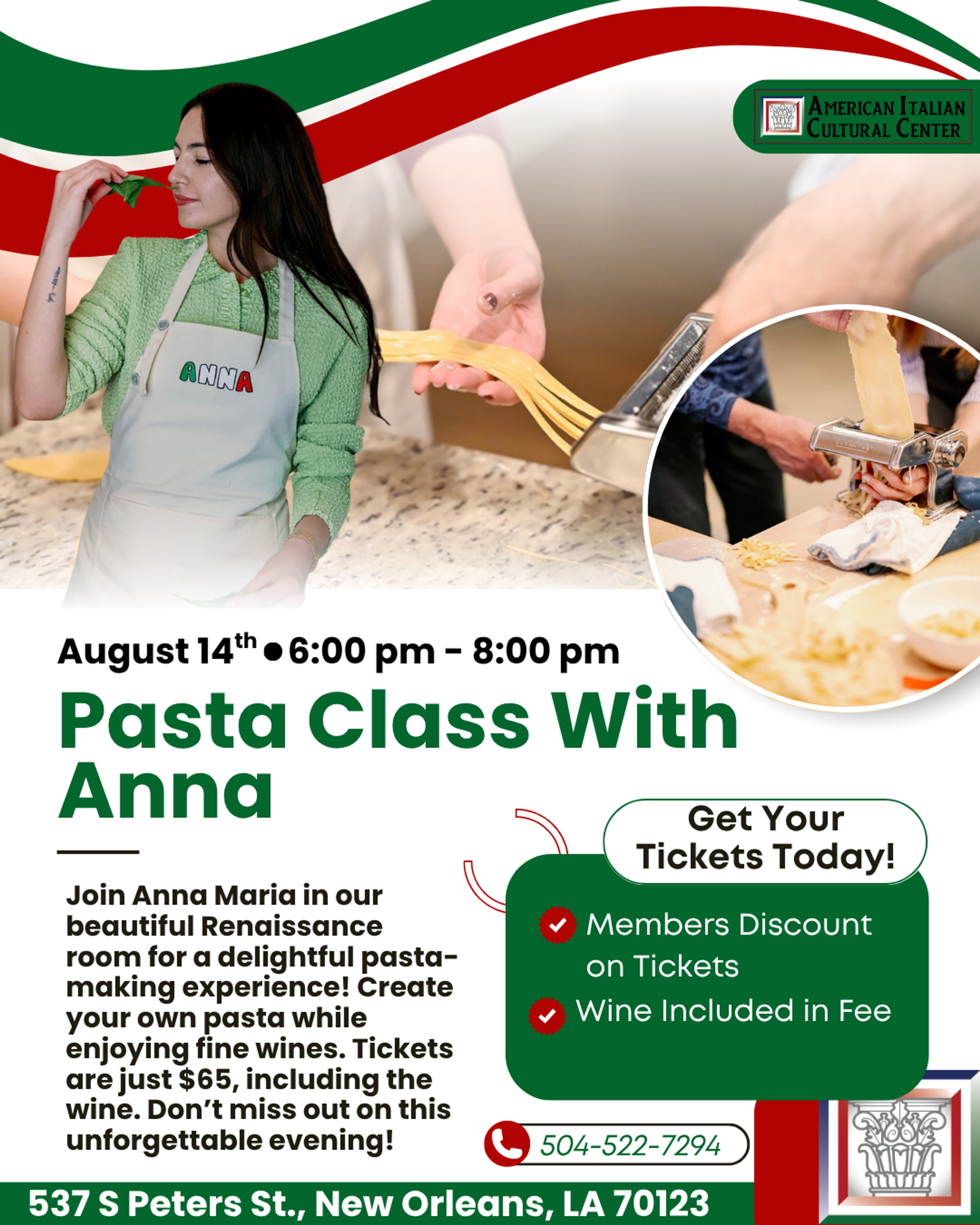 Pasta Class with Anna poster