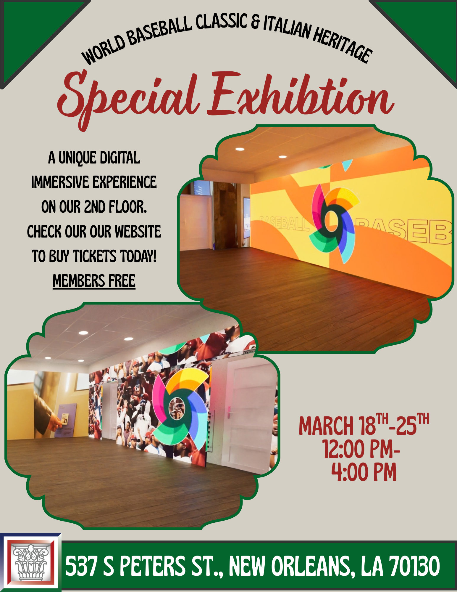 World Baseball Classic and Italian Heritage Special Exhibition poster