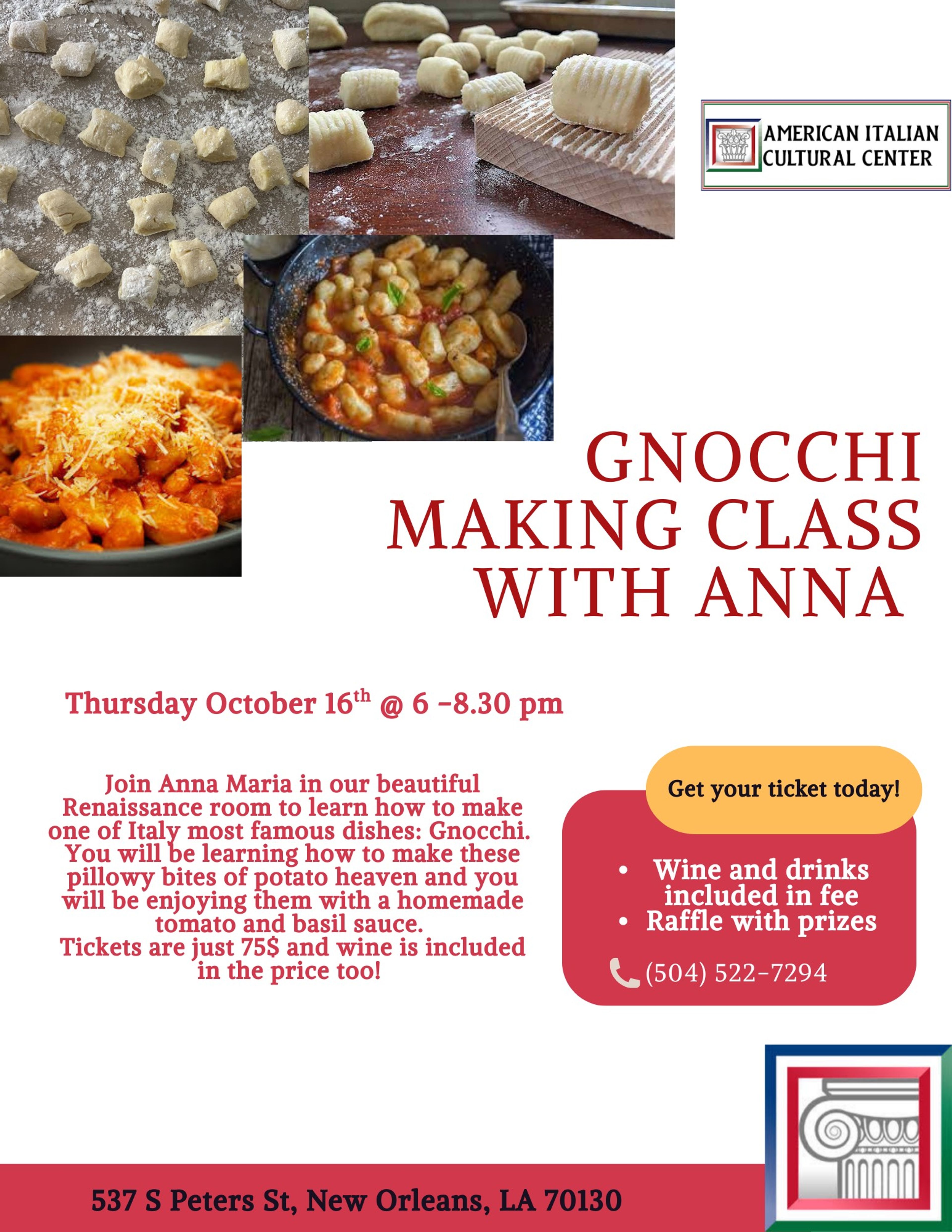Gnocchi Class with Anna poster