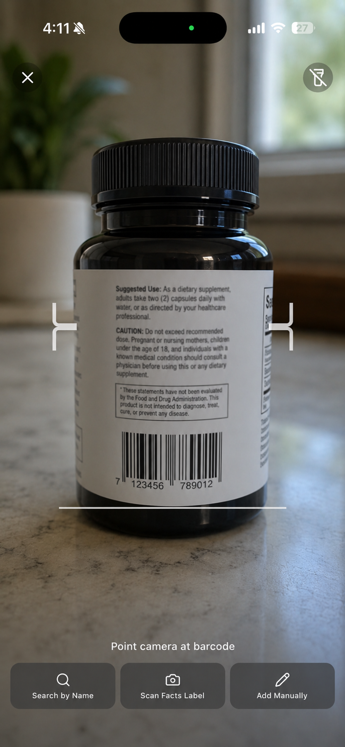 StackIQ supplement label scanner extracting ingredients and dosages