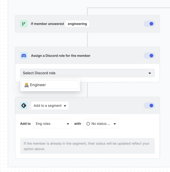 Assign a Discord role and add to a Segment