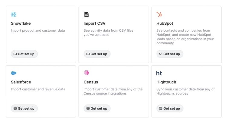 Connect to a source of business data