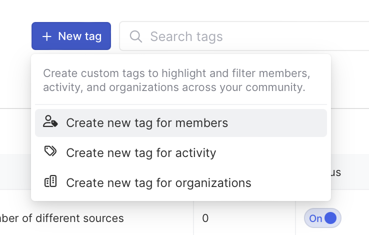 Create a new tag for members