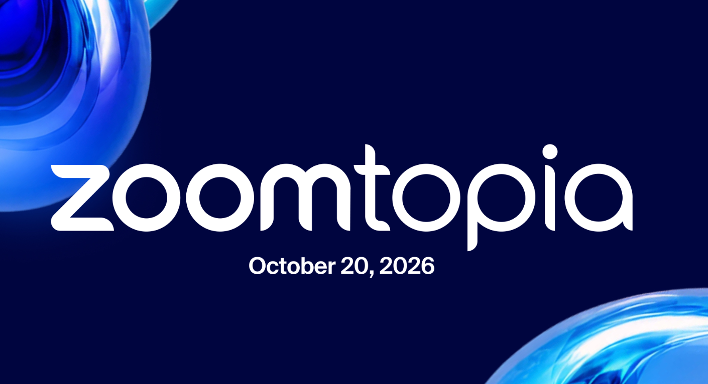 A blue and navy background with the word "Zoomtopia" in the foreground, along with the date 10/20/26