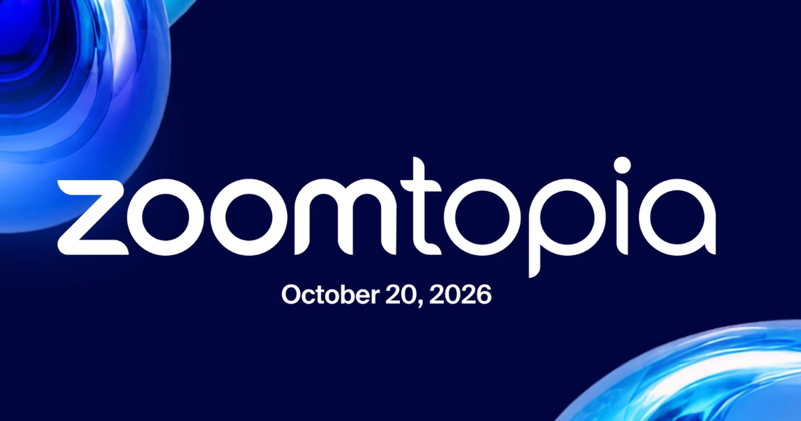 A blue and navy background with the word "Zoomtopia" in the foreground, along with the date 10/20/26