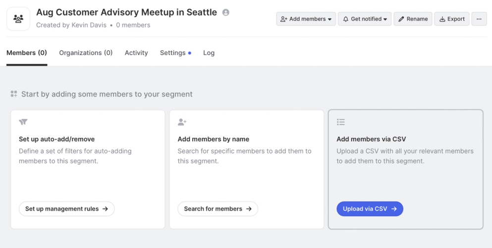 Add members via CSV