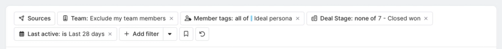 Apply multiple filters to members