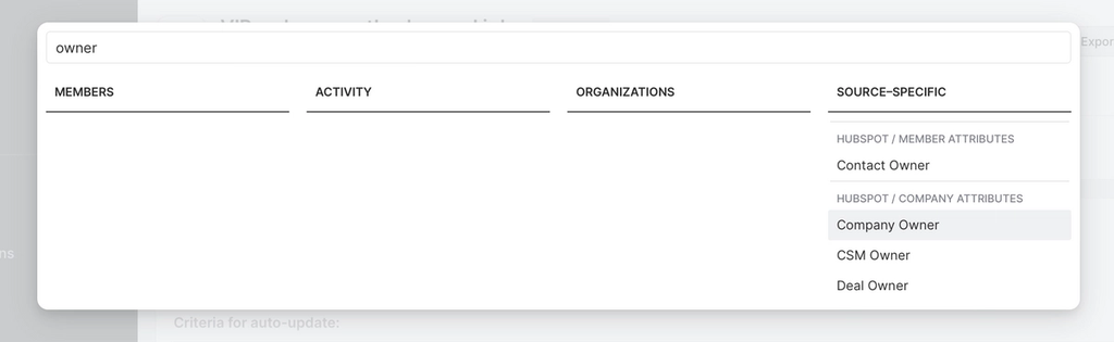 Add a source-specific filter for contact owner