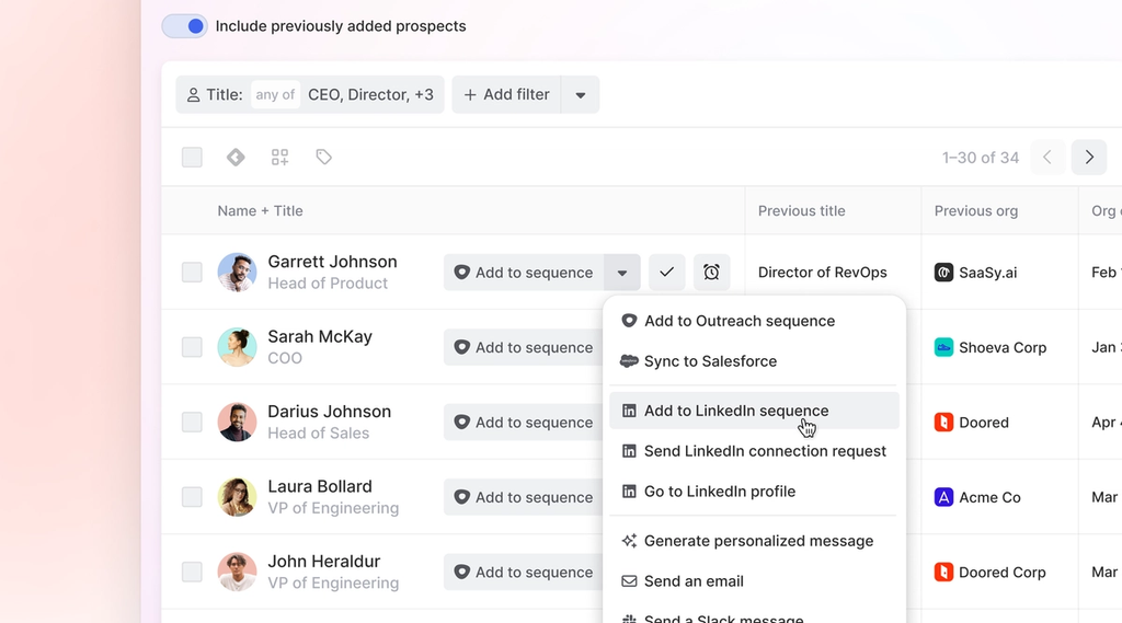 Image of LinkedIn action option