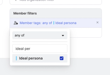 Set a filter by member tag