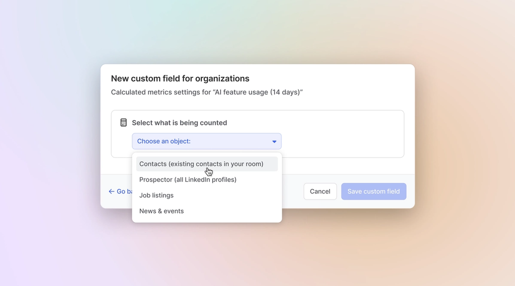 Calculated field options
