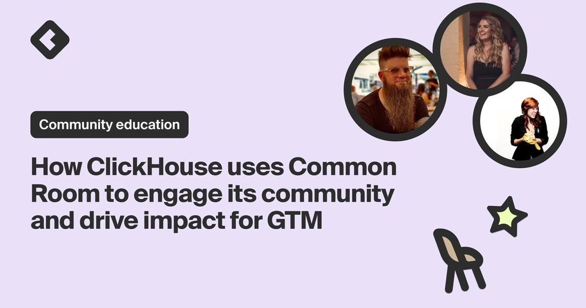 Blog title card with title: "How ClickHouse powers community and business performance using Common Room"