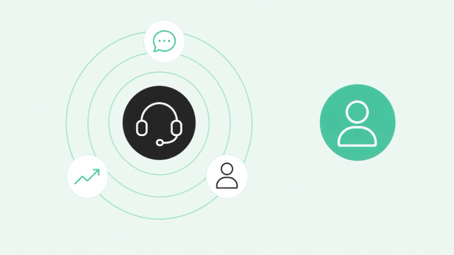 Header illustration: a coaching headset badge at the center of concentric rings, surrounded by conversation, growth, and buyer signals