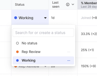 Change an organization status based on activity