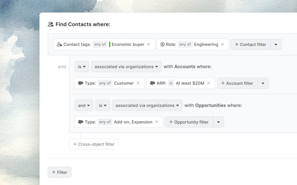 Custom objects filters