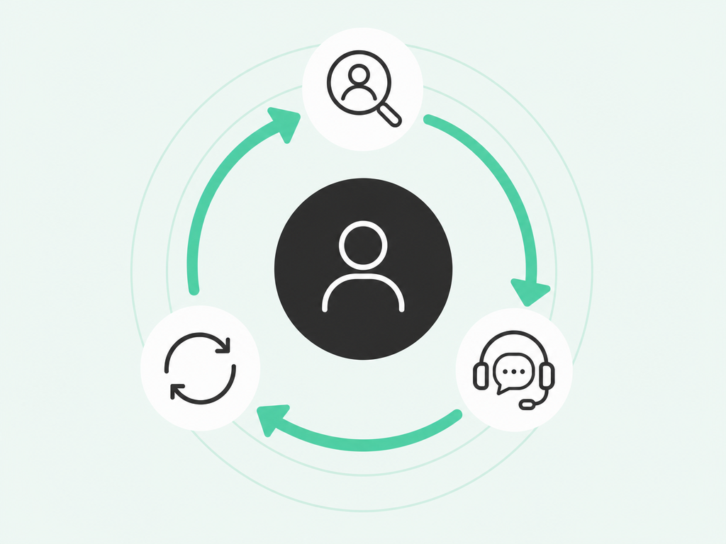 Know, Act, Learn loop orbiting a central buyer-intelligence core: know the buyer, coach the call, learn from the outcome