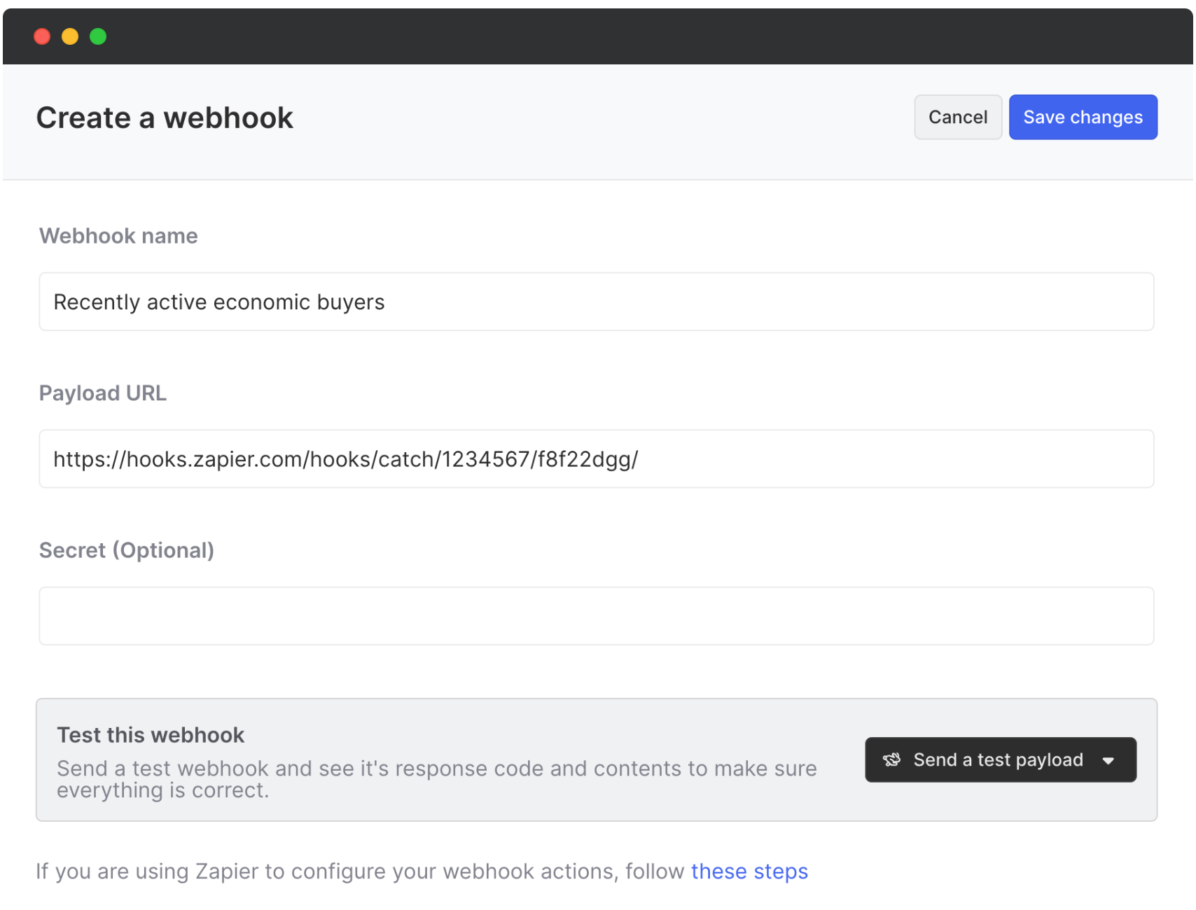 Create a webhook