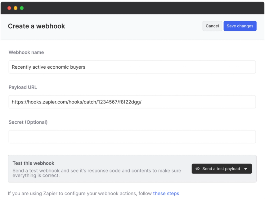 Create a webhook