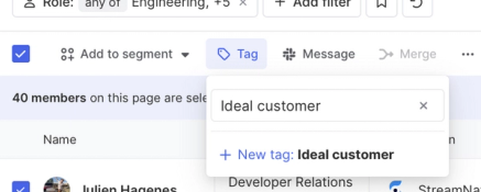 Add a tag to filtered members