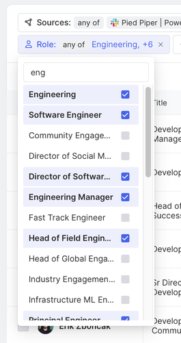 Filter members by role