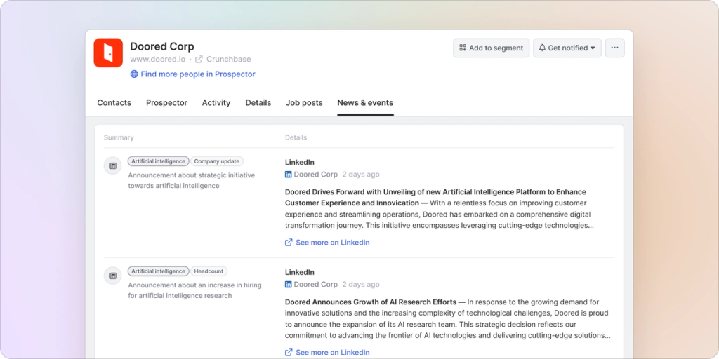Image of news and event tracking