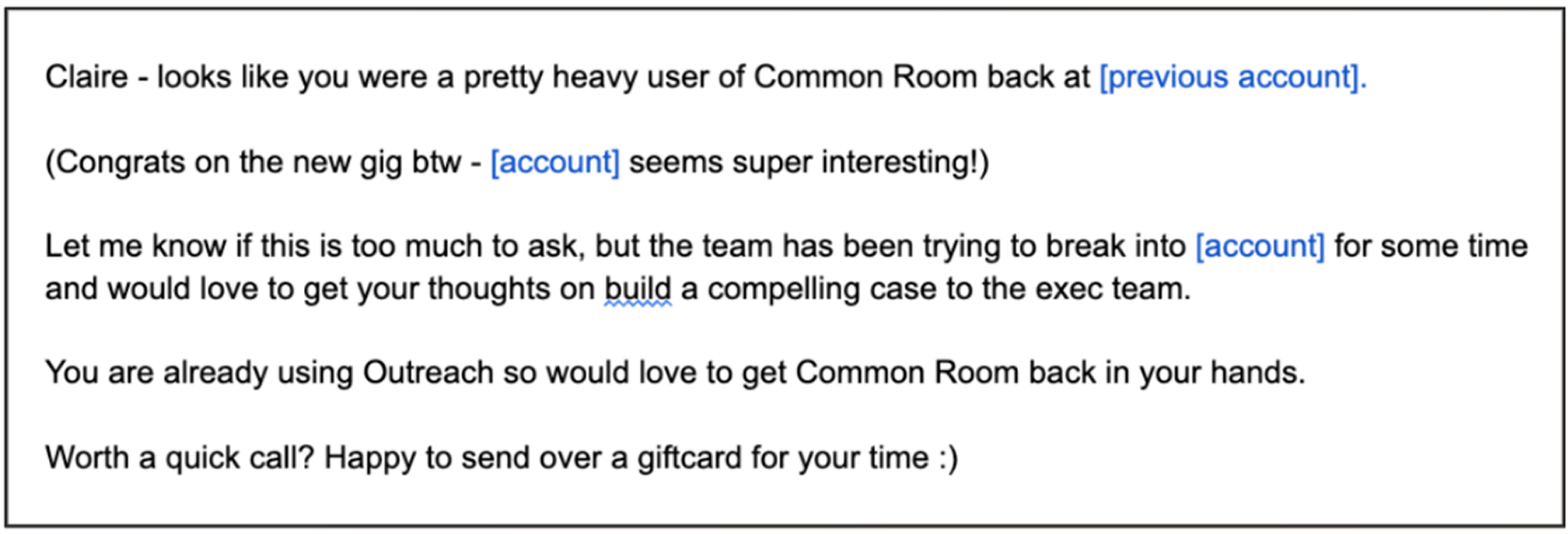 Example of email