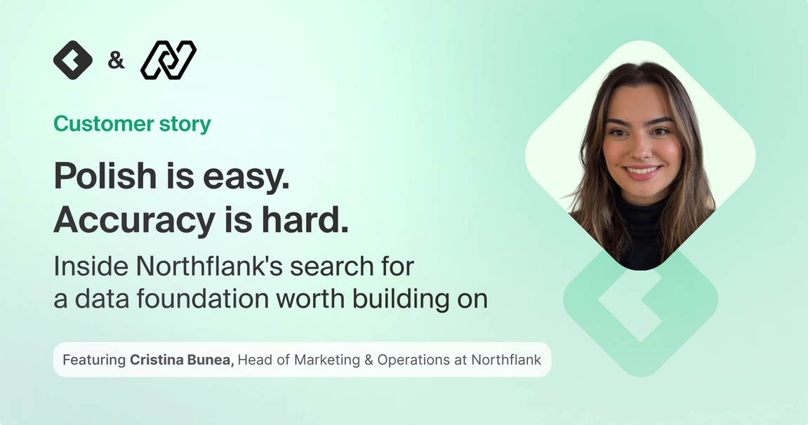 Northflank customer story card with a photo of Cristina Bunea and the Northflank logo