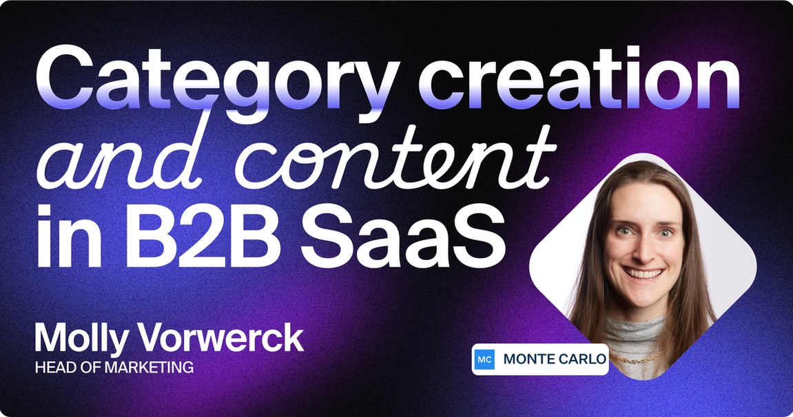 Blog title card with title: "Category creation and content in B2B SaaS"