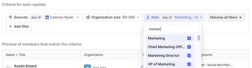 Set criteria to automate member enrollment by status