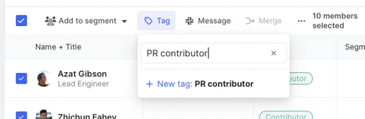 Select and tag members