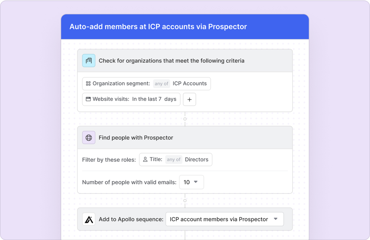 Use prospector to auto-add members to segments