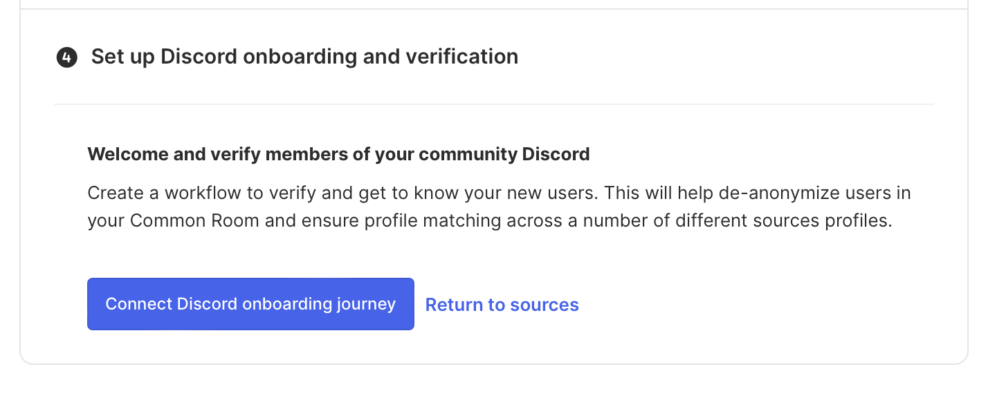 Discord authenticated with Common Room