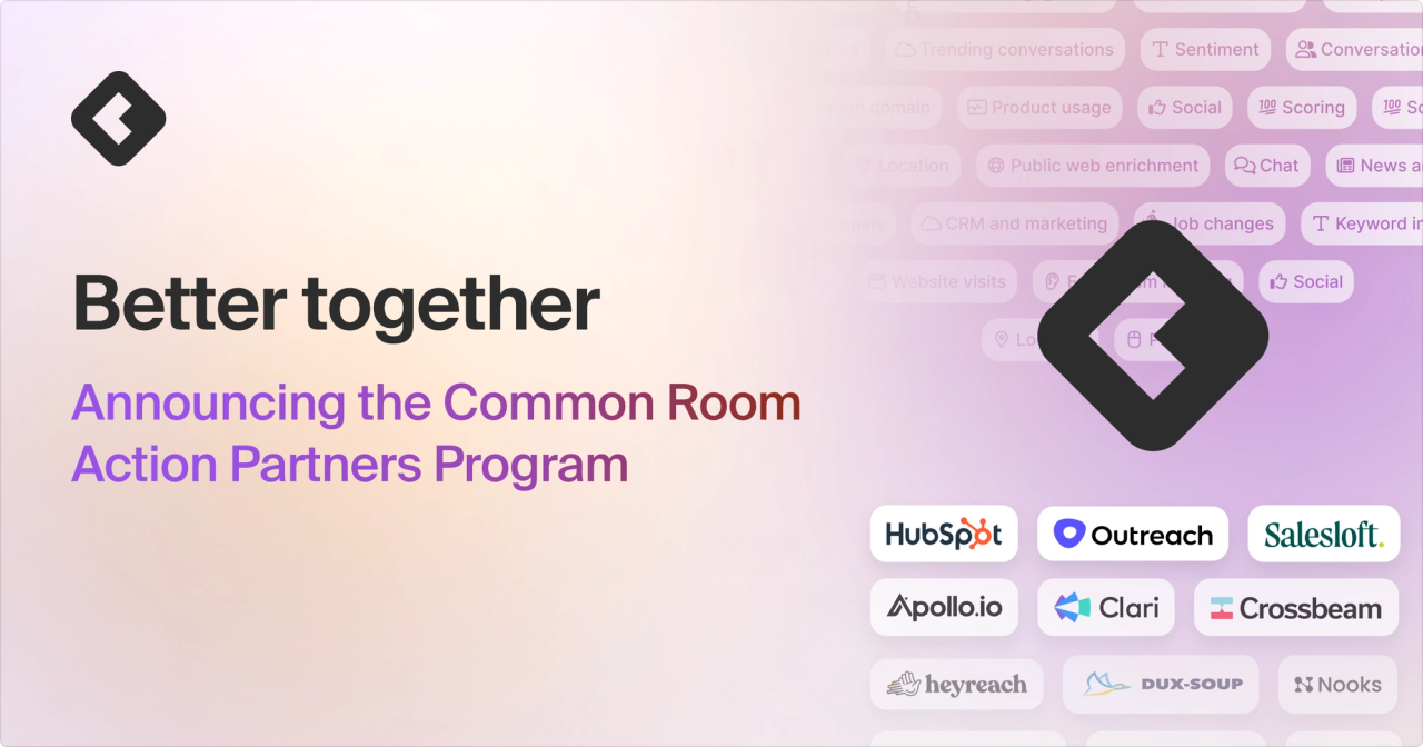 Blog title card with title: "Better together: announcing the Common Room Action Partners Program"