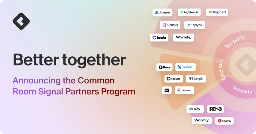 Blog title card with title: "Better together: announcing the Common Room Signal Partners Program"