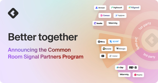 Blog title card with title: "Better together: announcing the Common Room Signal Partners Program"
