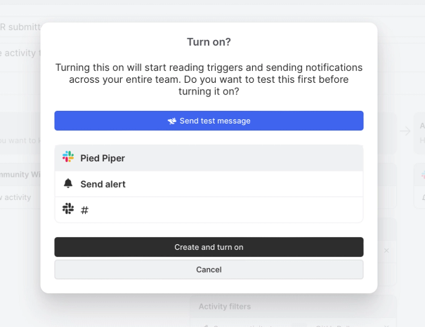 Send a test message to Slack