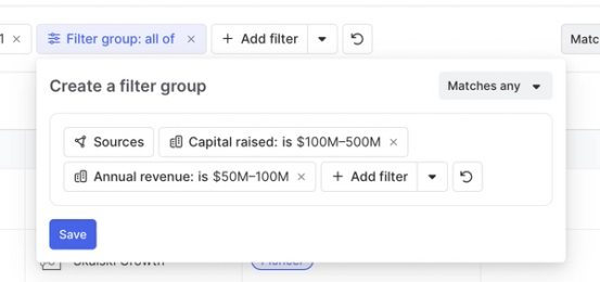 Apply a group of traits as a filter