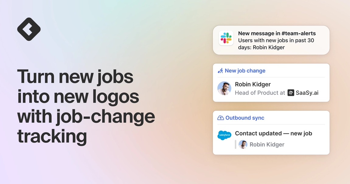 Blog title card with title: "Turn new jobs into new logos with job-change tracking"