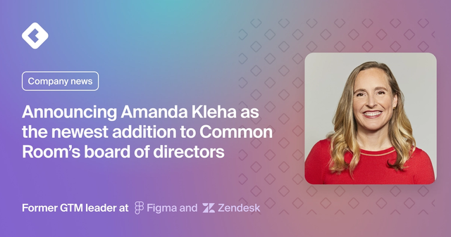 Blog title card with title: "Announcing Amanda Kleha as the newest addition to Common Room's board of directors"