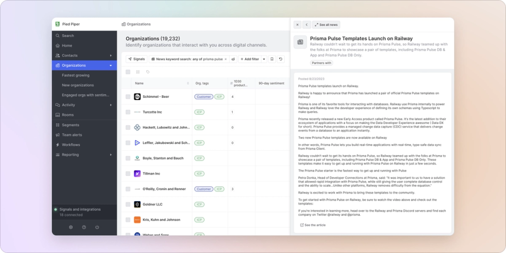 screenshot of news article and job listings pop out in common room