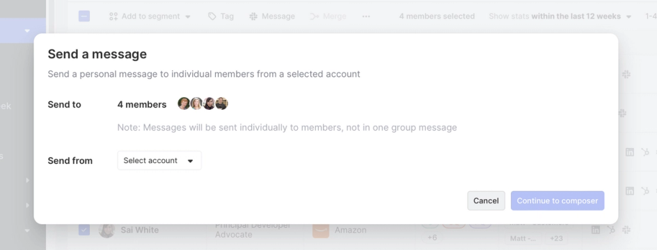 Send messages to select users