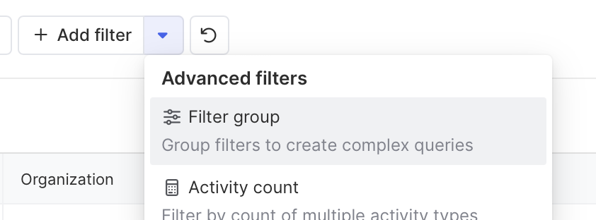 Use advanced filters like a filter group