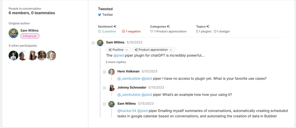 Image of conversation thread in Common Room
