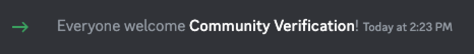 Discord community verification confirmation