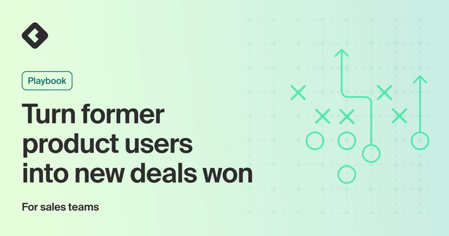Playbook title card with title: "Turn former product users into new deals won"
