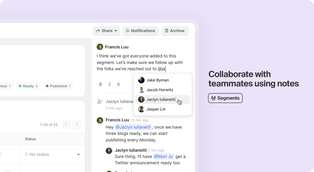 collaborate with teammates using notes